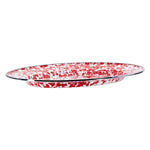 RD06 - Red Swirl Oval Platter - Golden Rabbit Enamelware