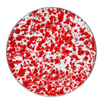 RD07S4 - Red Swirl Dinner Plates - Set of 4 - Golden Rabbit Enamelware