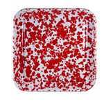 RD09S2 - Set of 2 Red Swirl Square Plates AltImage3