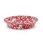 RD17 - Red Swirl Pie Plate - Golden Rabbit Enamelware