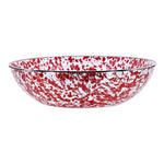RD18 - Red Swirl Catering Bowl - Golden Rabbit Enamelware