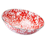 RD18 - Red Swirl Catering Bowl - Golden Rabbit Enamelware