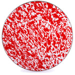 RD26S2 - Red Swirl Chargers - Set of 2 - Golden Rabbit Enamelware