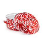 RD31 - Red Swirl Dutch Oven - Golden Rabbit Enamelware