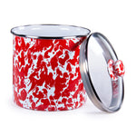 RD38 - Red Swirl Canister - Golden Rabbit Enamelware