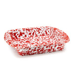 RD53 - Red Swirl Brownie Pan - Golden Rabbit Enamelware