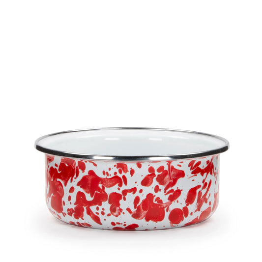 RD60S4 - Red Swirl 14oz Soup Bowls - Set of 4 - Golden Rabbit Enamelware