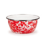 RD61S4 - Red Swirl Salad Bowls - Set of 4, Red - Golden Rabbit Enamelware