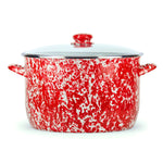 RD75 - Red Swirl 18 Qt Stock - Golden Rabbit Enamelware