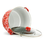 RD75 - Red Swirl 18 Qt Stock - Golden Rabbit Enamelware