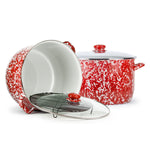 RD75 - Red Swirl 18 Qt Stock - Golden Rabbit Enamelware