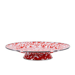 RD76 - Swirl Cake Plate, Red - Golden Rabbit Enamelware