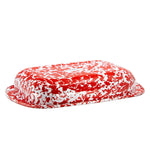RD78 - Red Swirl Baking Pan - Golden Rabbit Enamelware