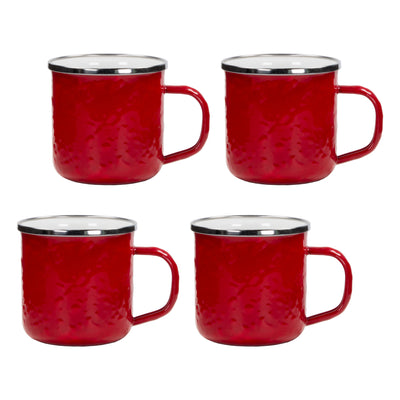 RR05S4 - Set of 4 Solid Red Adult Mugs  Primary Image