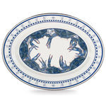SE06 - Blue Crab Oval Platter - Golden Rabbit Enamelware