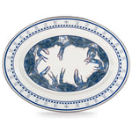 SE06 - Blue Crab Oval Platter - Golden Rabbit Enamelware