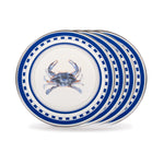 SE11S4 - Blue Crab Sandwich Plates - Set of 4 - Golden Rabbit Enamelware