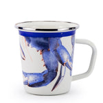 SE66S4 - Blue Crab 16 oz Latte Mugs - Set of 4 - Golden Rabbit Enamelware