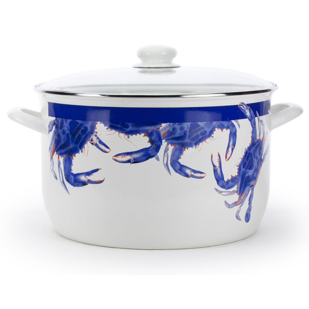 GSW 7-Piece Cooking Pot Set with Dots Blue-white, steel enamel, plastic