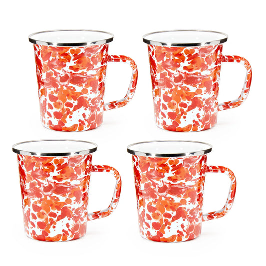 SN66S4 - Sunset Swirl 16 oz Latte Mugs - Set of 4 - Golden Rabbit Enamelware