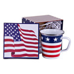 SS86 - Stars and Stripes 16 oz Latte Mug Gift Box - Golden Rabbit Enamelware