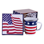 SS86 - Stars and Stripes 16 oz Latte Mug Gift Box - Golden Rabbit Enamelware