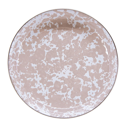 TP04S4 - Taupe Swirl Pasta Plates - Set of 4 - Golden Rabbit Enamelware