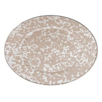 TP06 - Taupe Swirl Oval Platter - Golden Rabbit Enamelware