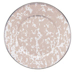 TP11S4 - Taupe Swirl Sandwich Plates - Set of 4 - Golden Rabbit Enamelware