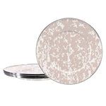 TP11S4 - Taupe Swirl Sandwich Plates - Set of 4 - Golden Rabbit Enamelware