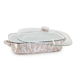 TP15 - Taupe Swirl Roasting Pan - Golden Rabbit Enamelware