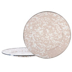 TP26S2 - Taupe Swirl Chargers - Set of 2 - Golden Rabbit Enamelware