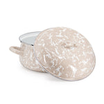 TP31 - Taupe Swirl Dutch Oven - Golden Rabbit Enamelware