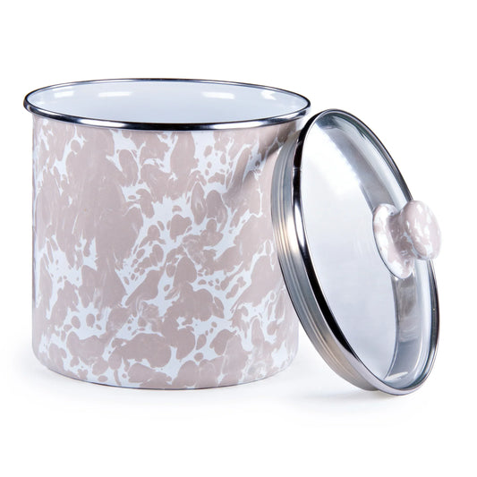 TP38 - Taupe Swirl Canister - Golden Rabbit Enamelware