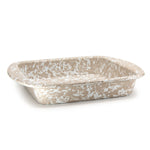 TP53 - Taupe Swirl Brownie Pan - Golden Rabbit Enamelware