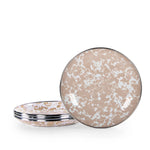 TP62S4 - Taupe Swirl Appetizer Plates- Set of 4 - Golden Rabbit Enamelware