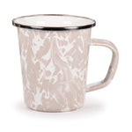 TP66S4 - Taupe Swirl 16 oz Latte Mugs - Set of 4 - Golden Rabbit Enamelware
