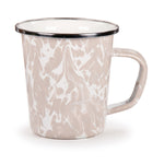TP66S4 - Taupe Swirl 16 oz Latte Mugs - Set of 4 - Golden Rabbit Enamelware