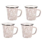 TP66S4 - Taupe Swirl 16 oz Latte Mugs - Set of 4 - Golden Rabbit Enamelware