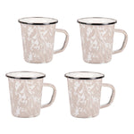 TP66S4 - Taupe Swirl 16 oz Latte Mugs - Set of 4 - Golden Rabbit Enamelware