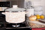TP72 - Taupe Swirl 6 Qt Stock Pot - Golden Rabbit Enamelware
