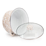 TP72 - Taupe Swirl 6 Qt Stock Pot - Golden Rabbit Enamelware