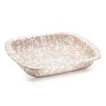TP78 - Taupe Swirl Baking Pan - Golden Rabbit Enamelware