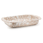 TP78 - Taupe Swirl Baking Pan - Golden Rabbit Enamelware