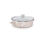 TP79 - Taupe Swirl Small Saute Pan - Golden Rabbit Enamelware