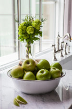 WW03 - White Solid Serving Bowl - Golden Rabbit Enamelware