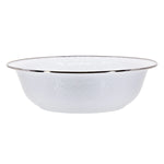 WW03 - White Solid Serving Bowl - Golden Rabbit Enamelware