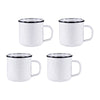 White Solid 12 oz Mugs - Set of 4