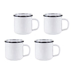 WW05S4 - White Solid 12 oz Mugs - Set of 4 - Golden Rabbit Enamelware