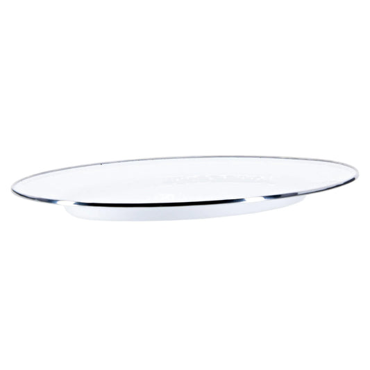 WW06 - Solid Oval Platter, White - Golden Rabbit Enamelware